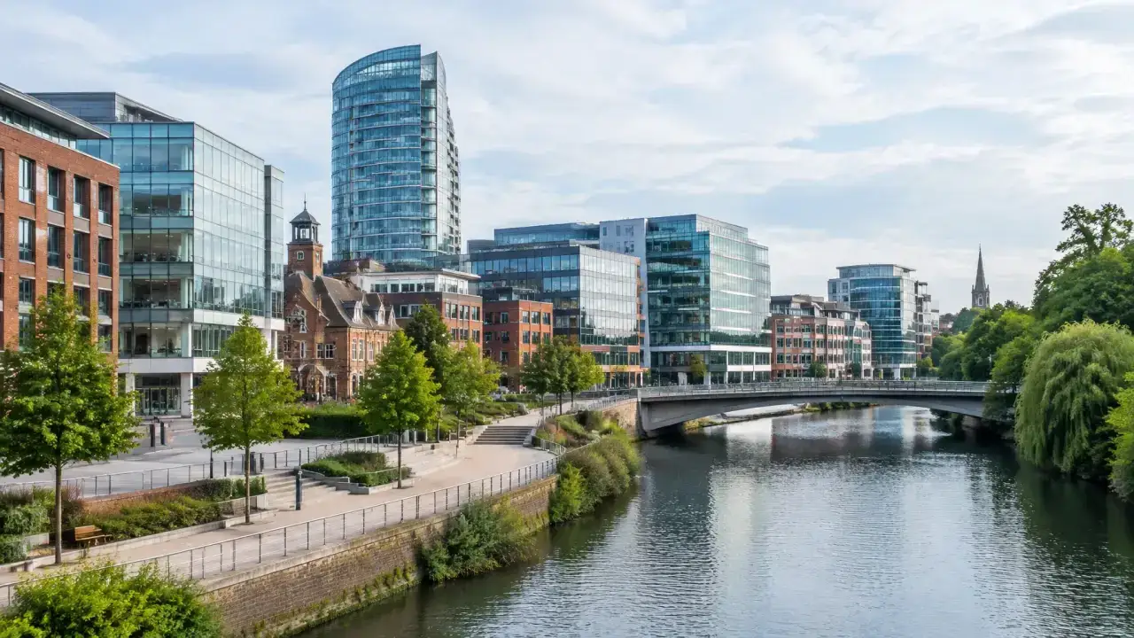 Reading town centre and Thames Valley business quarter — CQD commercial cleaning service area