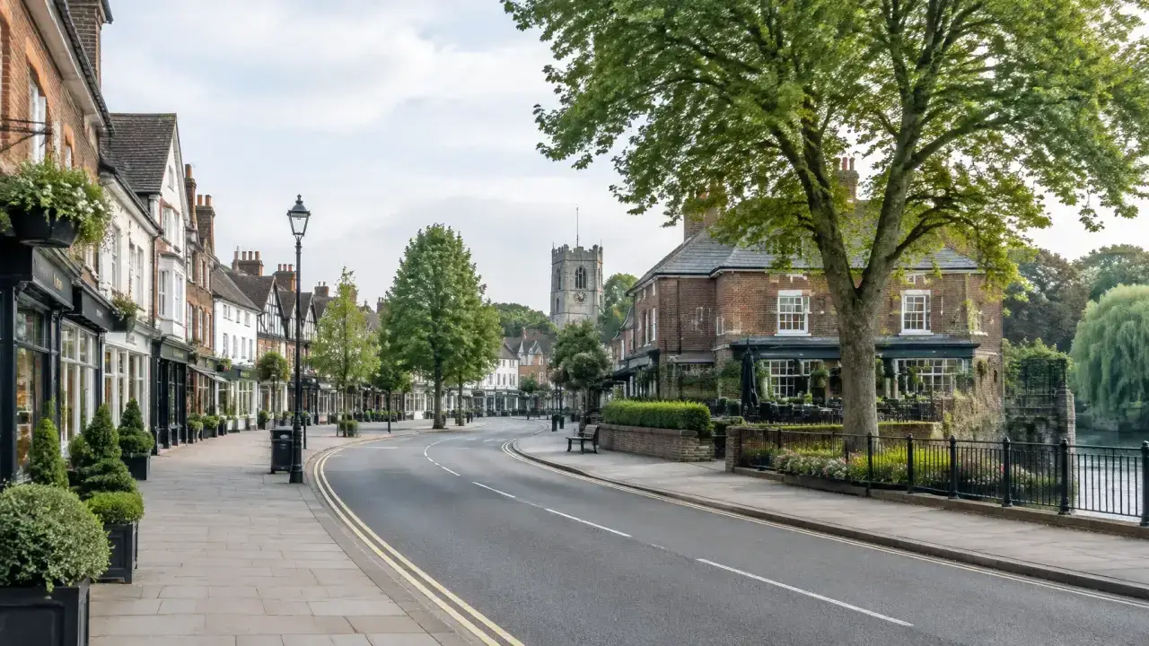 Rickmansworth high street and business setting — CQD commercial cleaning service area