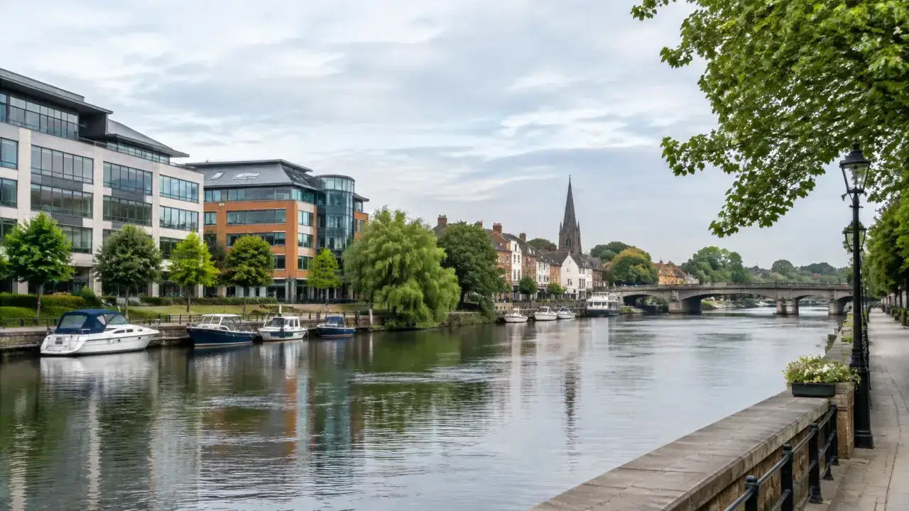 Staines-upon-Thames riverside commercial setting — CQD commercial cleaning service area